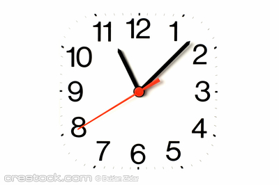 clock close up on white useful for background