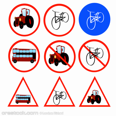 Vector illustration with road signs Vector illustration with road signs