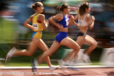Athlete running - motion effect